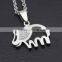 High quality stainless steel cute elephant necklace diamond elephant pendant necklace wholesale