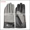 women''s fashion woolen and leather stitch touch screen gloves