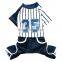 Fashion Pet Baseball Uniform Black and White Vertical Striped Dog Tracksuit