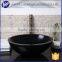 bathroom round shape wash basin made fromblack grainte