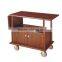 Multifunction single engthened wooden service train dining liquor trolley for hotel air restaurant yiyongjia with four wheel