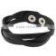 Handmade Weave Wrap Leather Snap Button Bracelet for Men and Women Gifts