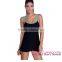 Dear-lover Womens Solid Double Strap One Piece Swimsuit Cover Ups Swimdress
