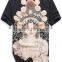 Unisex fashion O-ceck Chinese opera printing tee shirt