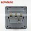 3 Gang 1 Way wall switch with phospher copper and silver point