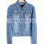 Ladies Buttoned Denim Jacket Light Blue