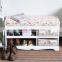 White wooden storage shoes changing stool
