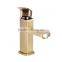 color gold plated square temperature copper hotel basin faucet