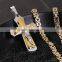Top Grade Exquisite Hot Sale Decoration Jewelry Gold Charm Jesus Bible Cross Titanium Steel Pendant Necklaces For Catholic
