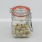Glass Square Shape Spice Jar with Clip Glass Lid&Silicon Ring