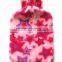 rubber hot water bottle with pink dots fleece cover