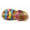 2016 New LY-055A Girls Multicolor Open Toe Sandals with Flat Heel