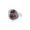 Hot sale natural gemstone agate druzy stone gold ring