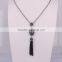 Oval/Evil Eye Pendant Necklace, Gem stone Druzy Pendant, With Crystal Paved Crystal Tassel Jewelry, Stone Chain Necklace