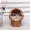 Pawhut 20" Banana-Leaf Condo Pod Elevated Cat Bed - Brown