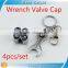 4pcs Metal Good Quality Fit for All Tubeless Car Tire Wrench Valve Cap