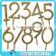 Chinese factory cheap letter cupcake topper golden acrylic cake topper