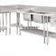 Stainless Steel Corner Work Bench For Commercial kitchen Work Bench