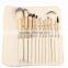 Brush set for makeup professional custom logo 12pcs goat hair makeup brush