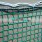 green knotless pp container cargo net with 4 loops