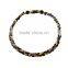 Navy Blue Yellow Titanium Ionic Sport Baseball Necklace With 20" 3-rope Tornado Braid
