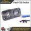 Blue Led light Panel Mount Dual USB Socket