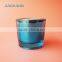stained blue soy candle thick glass candle cup