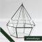 Si drilling short micro geometric glass flower pot landscape heagonal three hollow hanging glass greenhouse