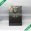 Factory Make Full Black Paper Shopping Bag With Gold logo.