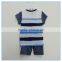 Children kids clothes set, polyester fabric fashion boys clothing set, custom full print t-shirt with short pants set