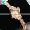 Women's Luxury Rhinestone Watchcase Rose Gold Steel Bracelet Watch