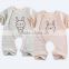 Factory Supply Organic Cotton Newborn Baby Girls Short Sleeve Romper Bodysiut Jumpsuit One-pieces Outfits Set