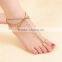 Three Layers Bronze Tone Acrylic Rhinestone Crystal Beads Finger Anklet Foot Chain