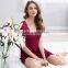 Fashion design soft comfotabel deep V modal sexy see through lace women sleepwear night dress
