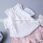 Wholesale Children Off Shoulder Full Blouse Design Solid Color Shirts Baby Girls New Style Lace Shirt