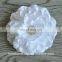 4.5Inch DIY Accessories Large Satin Flowers With Shiny Gem Center Flat Back