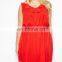 CHEFON Inspire ruffle neckline skater red ruffle dress