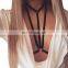 New Design Black Elastic Strap Frame Harness Bra Top Harness Lingerie(Size Be Made)