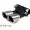 Km for 2008-2015 cayman boxster 987 exhaust tip exhaust pipes muffler tips tail pipe Black titanium