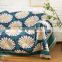 RAWHOUSE daisy pattern cotton custom woven blanket use for decorative on sofa