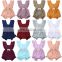 2019 SUMMER GIRLS ruffle sleeve one piece blank backless baby bubble rompers 11COLORS