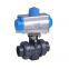 KLQD brand DN25 1" Q691 series true union pneumatic actuator controlled plastic ball valve