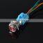 16mm 9-24V 12V 110V 220V Waterproof Metal Push Button Switch With LED light power signal momentary latching 1NO 1NC wide voltage