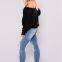 Nine-point ripped women's small feet tight-fitting hip-lifting fashion jeans