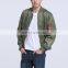Wholesale Clothes Custom Fashion Cheap Windbreaker Man Green Winter Bomber Jacket