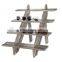 4-Tier Rustic Weathered Wood Retail Display Riser, Decorative Merchandise Stand, Brown