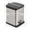 Bathroom Color Plastic Lid Waste Bins Powder Coating Metal Waste Bin Body Square Stainless Steel Pedal Bin