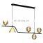 Modern Led Chandelier for Kitchen Dining Tables Desks Glass Ball Pendant Lights Home Decor Interior Lighting Black