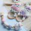 Handmade Crochet Unicorn rattle/teether and pacifier clip Set Baby Gift Doll Kid's Toy Vietnam Supplier Cheap Wholesale