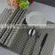 High quality 45*30cm PVC silver woven mesh placemat 8*8 gold color placemat table mat runner dining mat